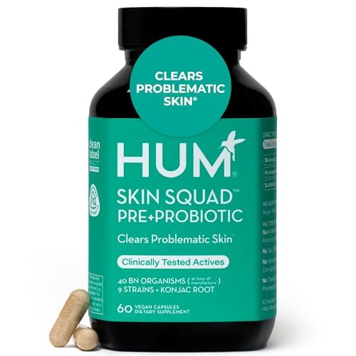 HUM Skin Squad Probiotics for Women and Men, 60 Capsules