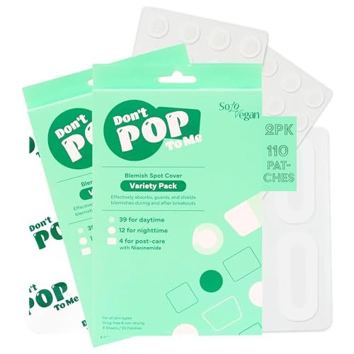 SoloVegan 110Count (2PK) Don't Pop to Me Hydrocolloid Acne...
