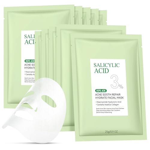 YTRAJU Anti Acne Face Mask Salicylic Acid Hydrating Sheet...