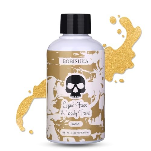 BOBISUKA Gold Face Body Paint Liquid Texture Metallic Makeup