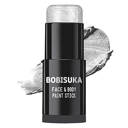 BOBISUKA Silver Face Paint Stick, Waterproof Metallic Body...