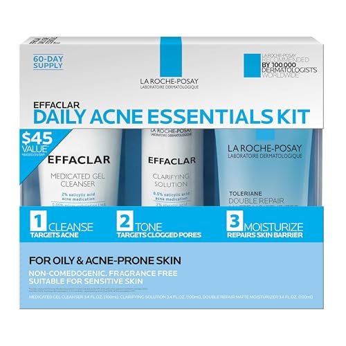 Effaclar Daily Acne Essentials Kit, Acne Treatment for Oily...