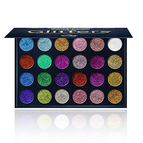 Aolailiya 24 Color Pressed Glitter Eyeshadow Palette Long...