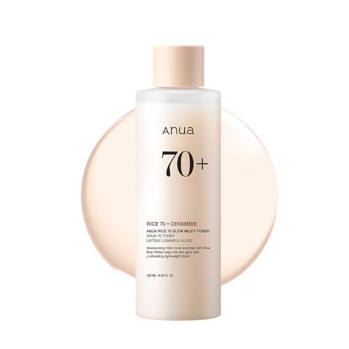 Anua Rice 70 Glow Milky Toner, Glass and Dewy Skin