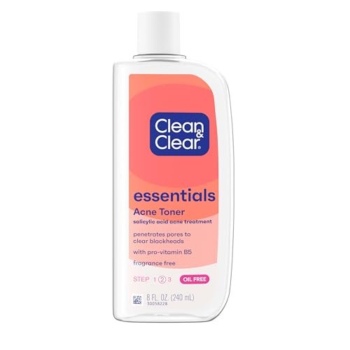 Clean & Clear Essentials Oil-Free Acne Toner, 2% Salicylic...