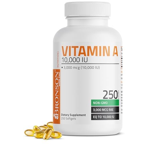 Bronson Vitamin A 10,000 IU Premium Non-GMO, 250 Softgels
