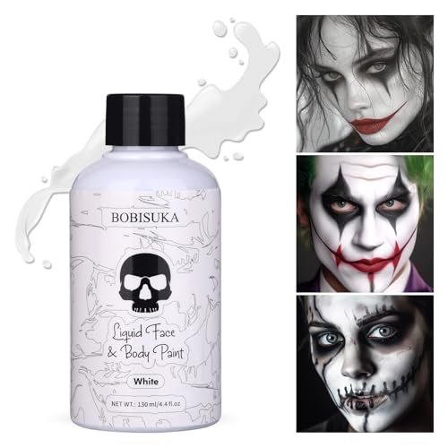 BOBISUKA White Face Body Paint Liquid Texture Foundation...