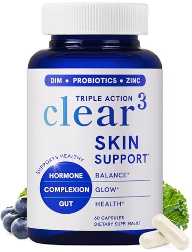 Clear Skin Supplement with Zinc, DIM & Probiotics, 60 Count