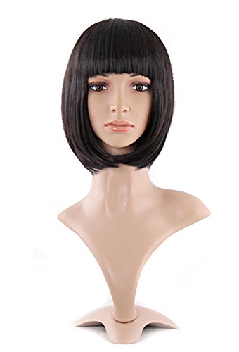 MapofBeauty 12 Inch/30cm Fashion Lady Short Straight Black...