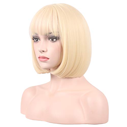 WildCos Short 12 Inches Straight Synthetic Cosplay Wig for...