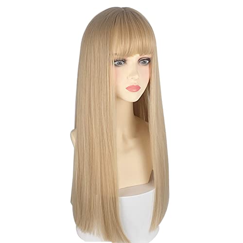 URCGTSA 22 Inches Long Straight Hair for Women Blonde Wig