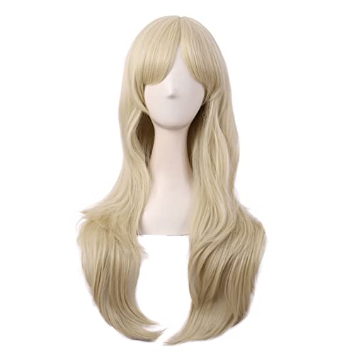 MapofBeauty 28 Inch/70 cm Women Side Bangs Long Curly Wig