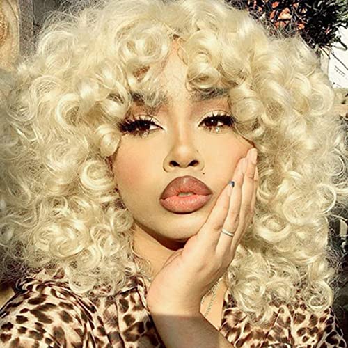 PHOENIXFLY Short Loose Curly Wigs Heat Resistant Synthetic...