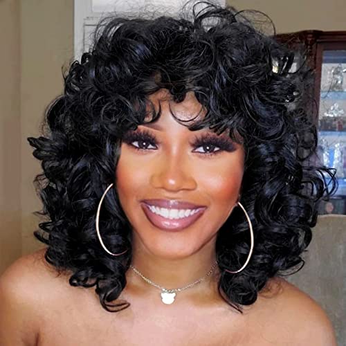 andromeda Curly Wigs for Black Women Soft Short Afro Curls