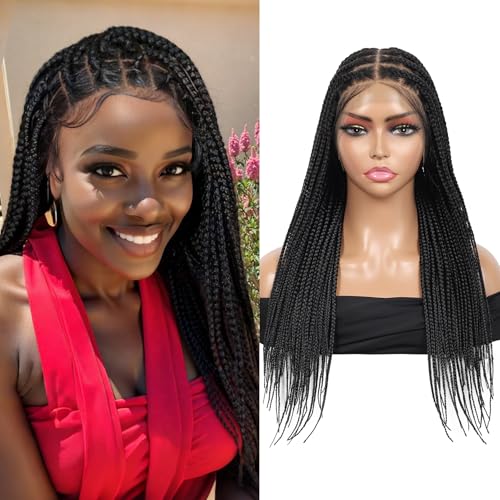 Brinbea 13x8'' HD Lace Front Knotless Braided Box Braid Wig