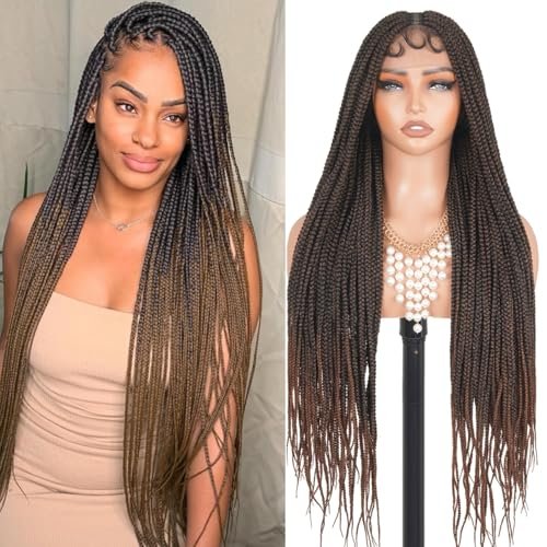 MS.FEEL Box Braided Wig Full Double Lace Glueless 30 Inch