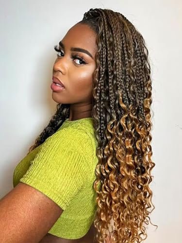 Suntefic Boho Box Braided Wigs for Black Women Glueless Lace