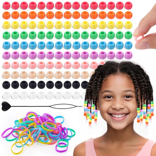 150Pcs 10mm Small Silicone Beads for Hair Braids and Crafts