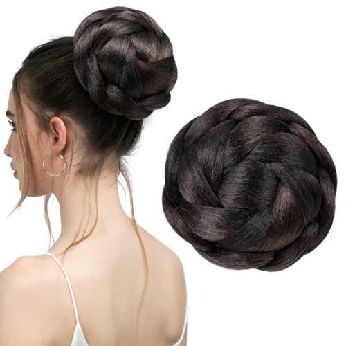 KALLORY Braid Hair Bun Human Hair Bun for Black Women