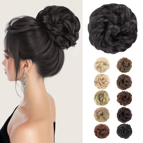 MORICA Messy Hair Bun Hair Scrunchies Extension Curly...