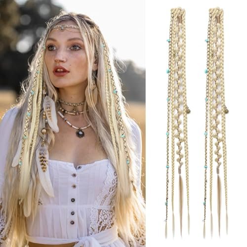 REECHO Clip in Braid Hair Extensions for Women, Boho...