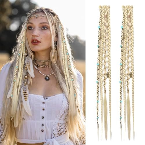 REECHO Clip in Braid Hair Extensions for Women Boho Styling