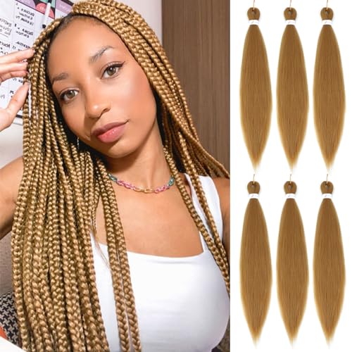 27 Honey Blonde Braiding Hair Pre Stretched 26 Inch Yaki