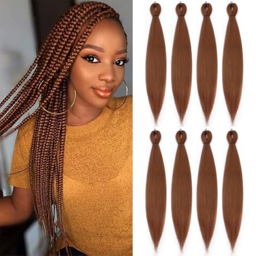 ROSDINA Pre-stretched Braiding Hair - 30 Inch 8 Packs Brown