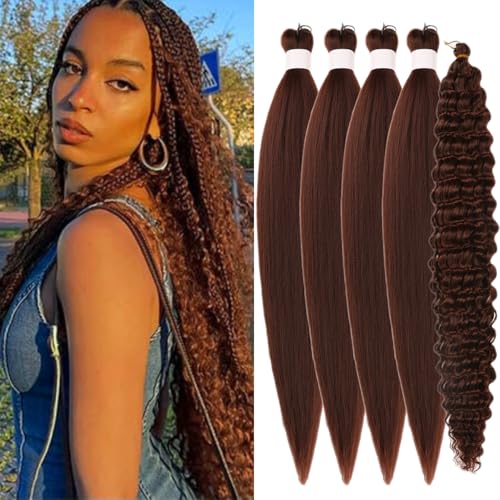 Brown Braiding Hair for Boho Braids 33# Prestretched Deep...