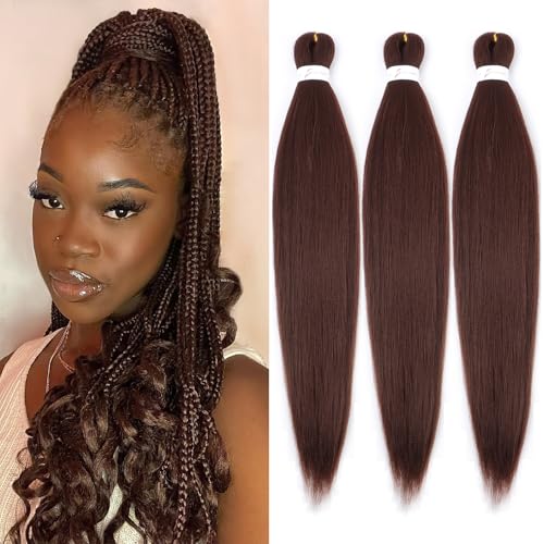 Chocolate Brown Braiding Hair Pre Stretched 30 Inch EZ Braid