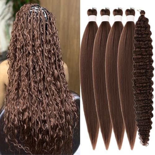 Dark Brown Braiding Hair Pre stretched Color 33 Deep Wave