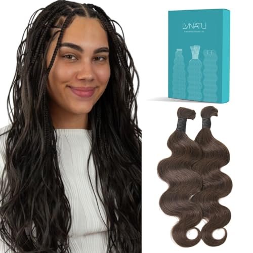 Lvnatu Brown Body Wave Braiding Human Hair Bulk 22 Inch