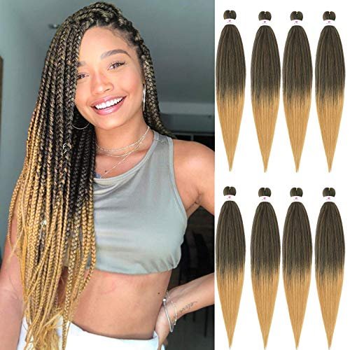 Pre-stretched Braids Hair 26 Inch 8 Packs Ombre Yaki Texture