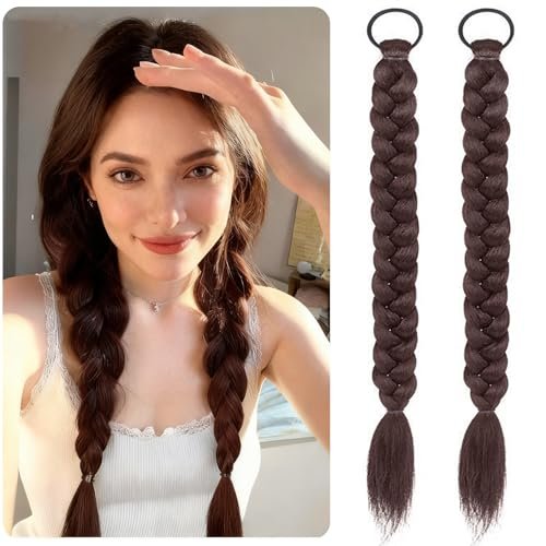 Braided Ponytail Hair Extensions Clip-In 2-Pack | 17-Inch...