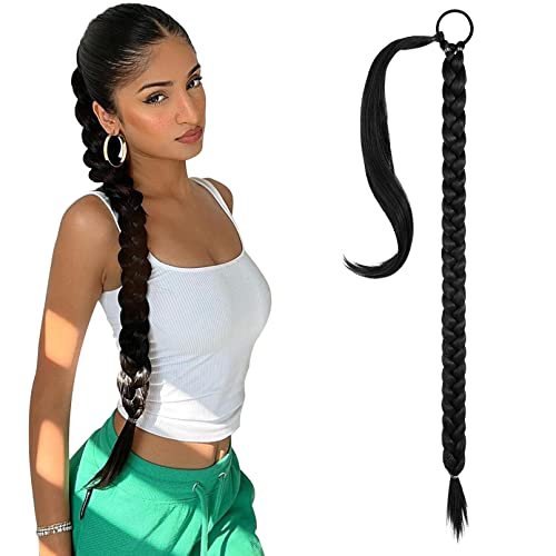 SEIKEA Long Braided Ponytail Extension with Hair Tie Wrap...
