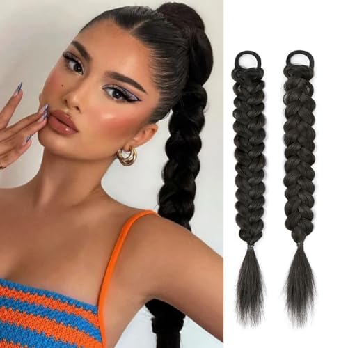 2Pcs Braided Ponytail Extensions with Hair Ties Natural...