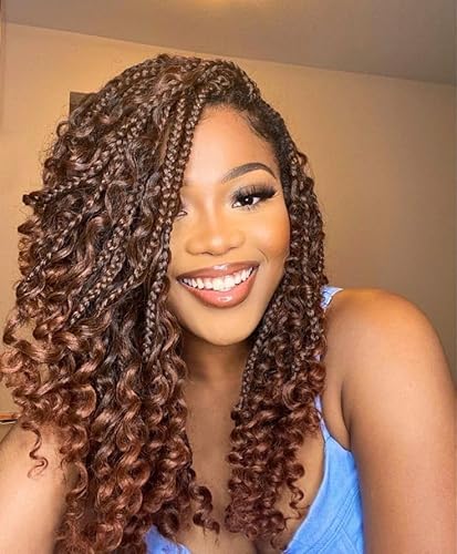 MS.FEEL Short Boho Braided Wig Full Lace Knotless Box Braids