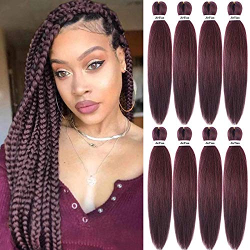 Liang Dian Pre Stretched Braiding Hair Burgundy Red 30 Inch