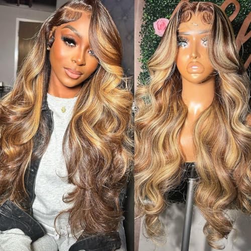 Puoonn Synthetic Lace Front Wig, 13x4 Lace Honey Blonde Wig
