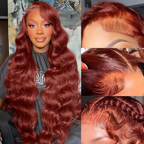 Avolo Reddish Brown Lace Front Wigs Human Hair Body Wave
