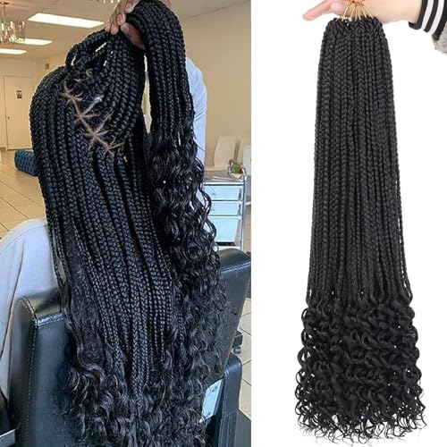 24 Inch Goddess Box Braids Crochet Hair with Curly Ends
