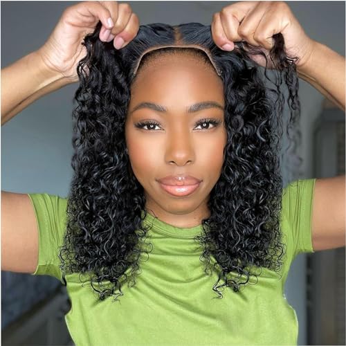 Ailwelia Curly Bob Wig Human Hair Deep Wave Glueless Lace