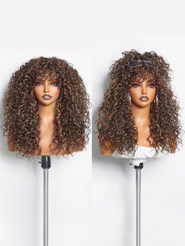 GORGIUS Veralux Blend Human Hair Highlight Brown Curly...