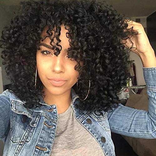 rosmile Curly Wigs for Black Women - Natural Black Afro