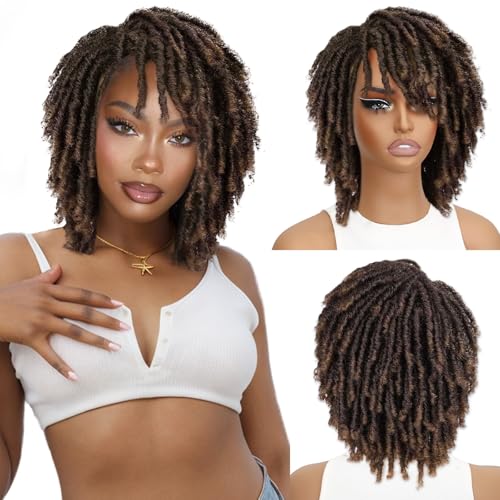 HANNE Dreadlock Wig Short Twist Braided Wigs for Black Women
