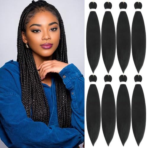 Braiding Hair Pre Stretched 20 Inch 8 Packs Yaki Texture