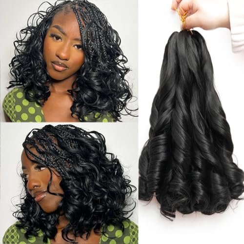 French Curl Braiding Hair 12 Inch Curly Synthetic Extensions
