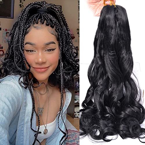Luoyudu French Curly Braiding Hair 24Inch Loose Wavy 8 Packs