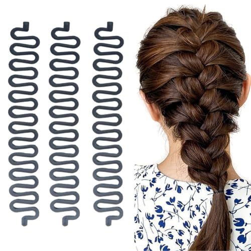 3PCS Black Hair Braiding Tool Women Hair Styling Clips