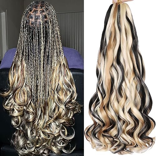 COOKOO 9 Packs French Curly Braiding Hair 22 Inch